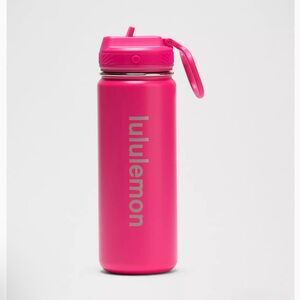 NWT Lululemon Back to Life Sport Bottle 18oz Straw Lid Geranium Pink